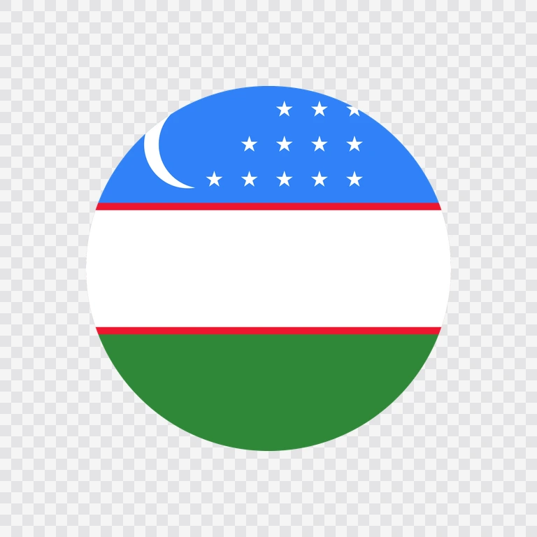 Uzbekistan circle flag icon