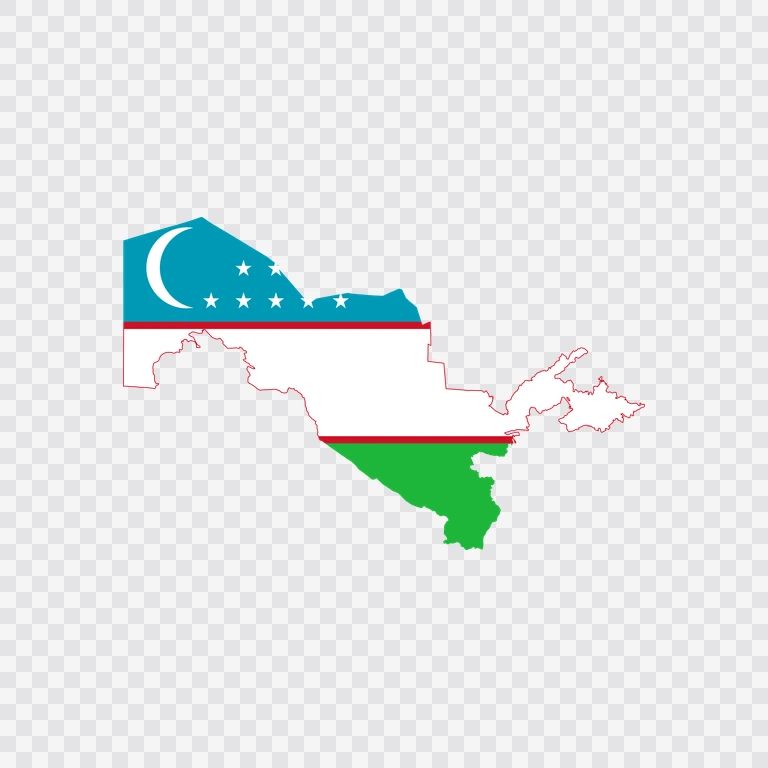 Uzbekistan flag map