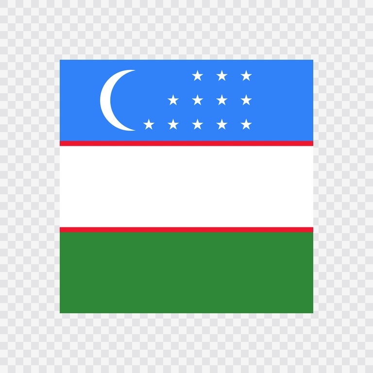Uzbekistan square flag icon