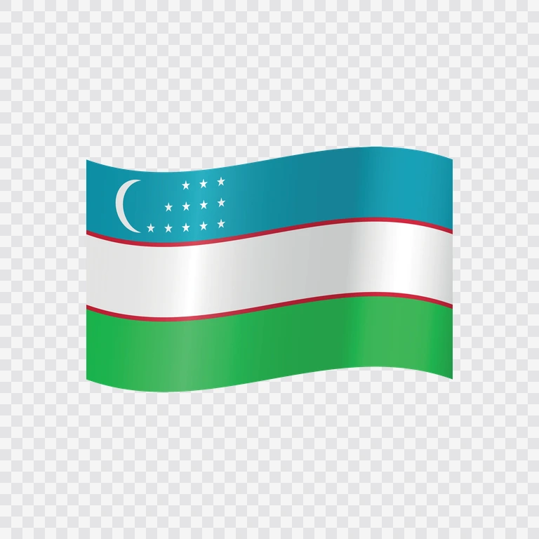 Uzbekistan waving flag