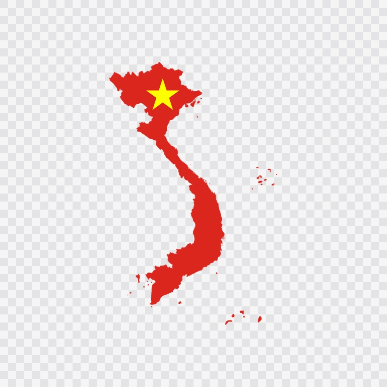 Vietnam flag map