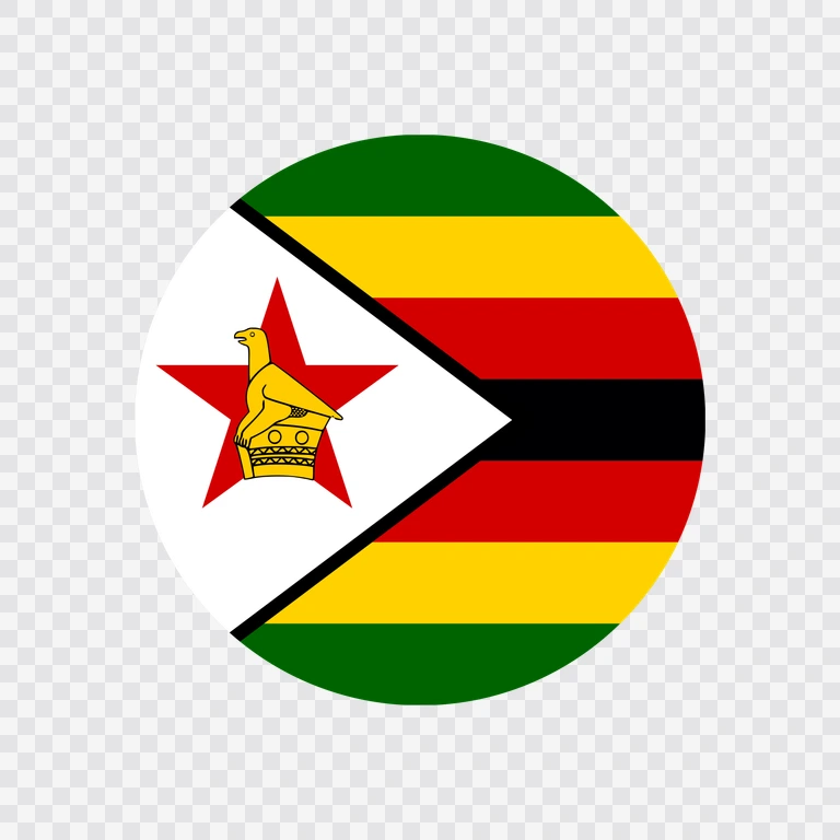 Zimbabwe circle flag icon