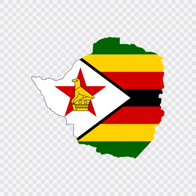 Zimbabwe flag map