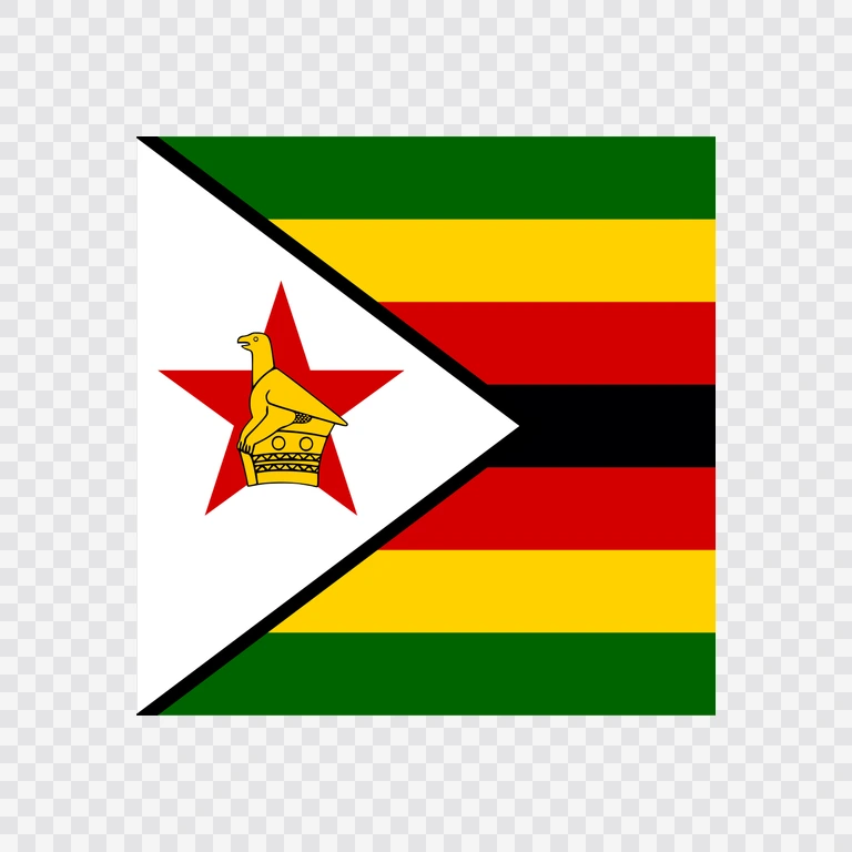 Zimbabwe square flag icon