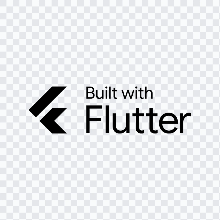 Flutter black logo PNG