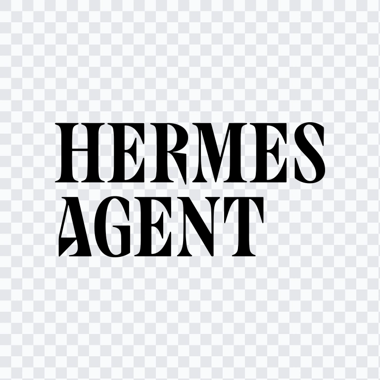 Hermes Agent black wordmark SVG