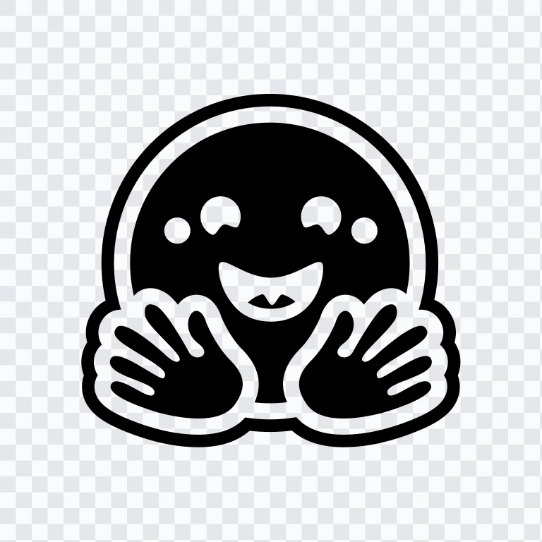 Hugging Face Square black icon SVG