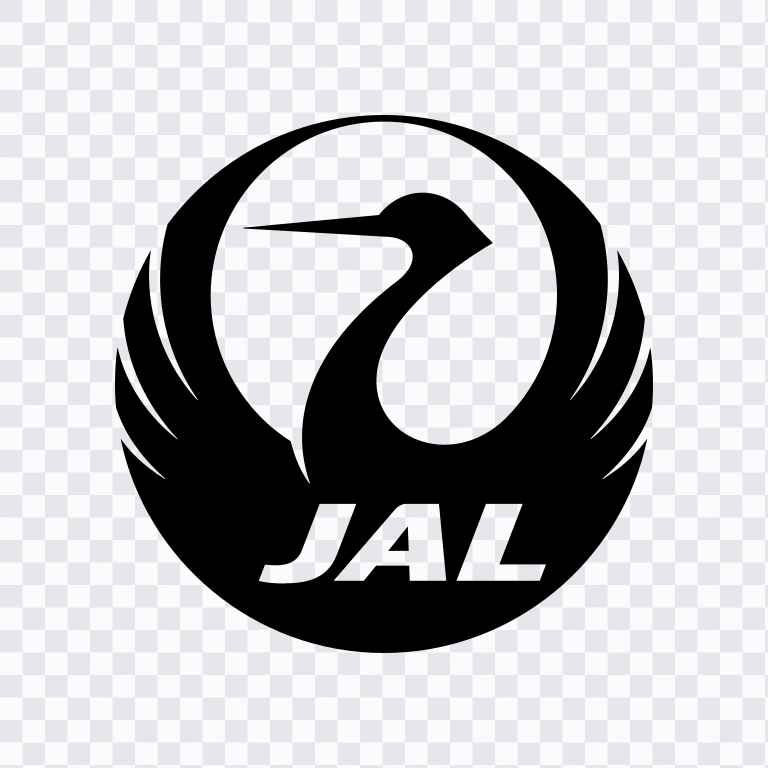 Japan Airlines (JAL) black icon SVG