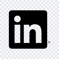 LinkedIn black icon PNG