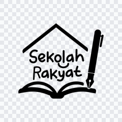 Sekolah Rakyat black logo PNG