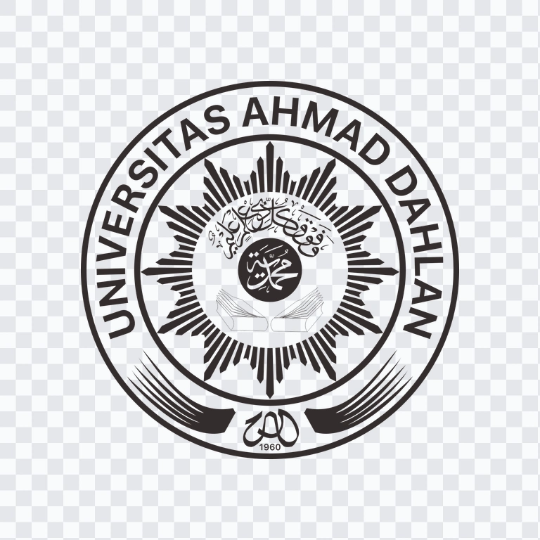 Universitas Ahmad Dahlan (UAD) black logo PNG