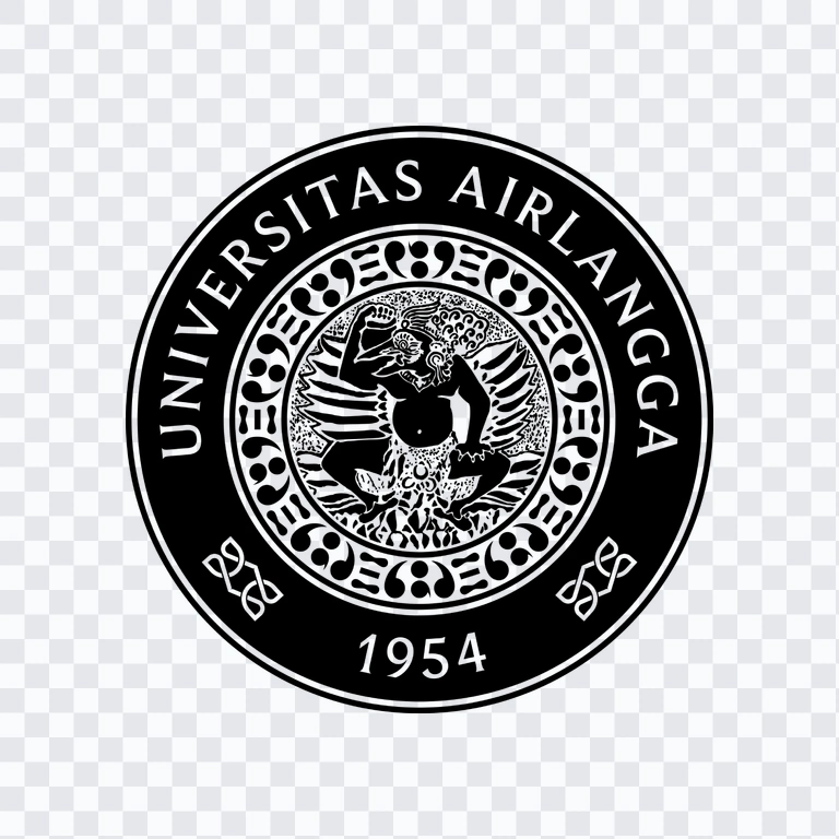 Universitas Airlangga (UNAIR) black logo PNG