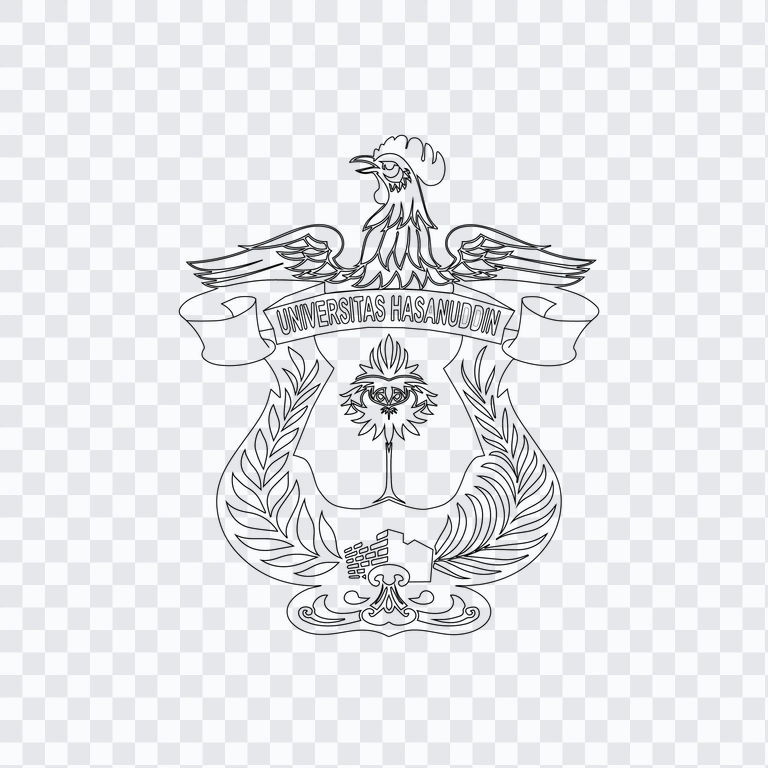 Universitas Hasanuddin (Unhas) black logo PNG