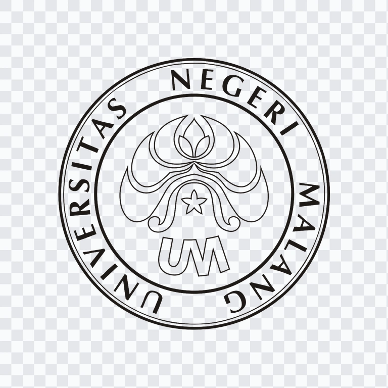 Universitas Negeri Malang (UM) black logo PNG