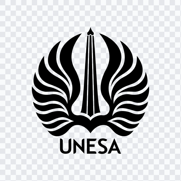 Universitas Negeri Surabaya (UNESA) black logo SVG