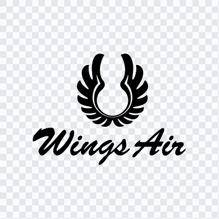 Wings Air black logo SVG
