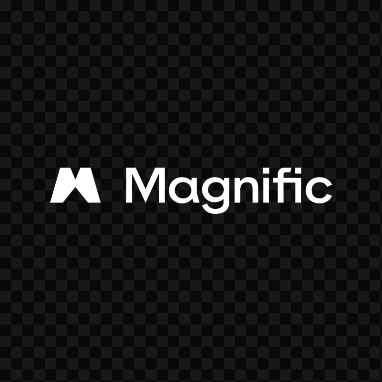 Magnific white logo SVG