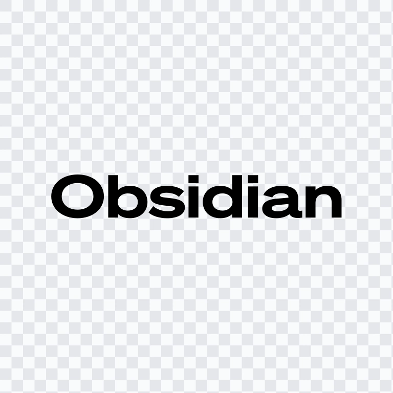 wordmark Obsidian hitam SVG