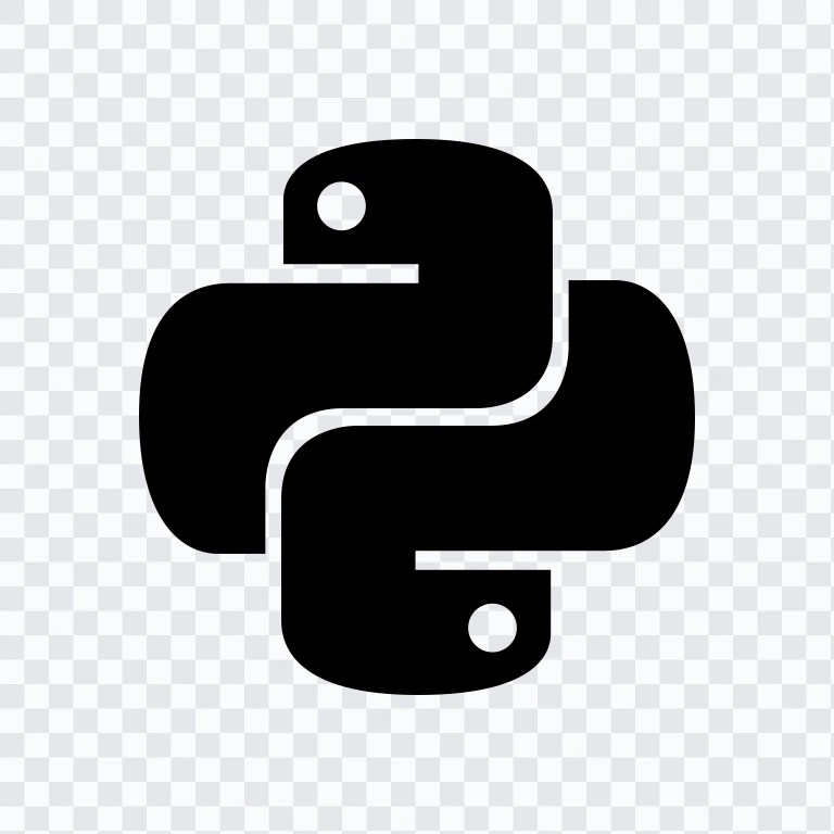 Python black icon PNG
