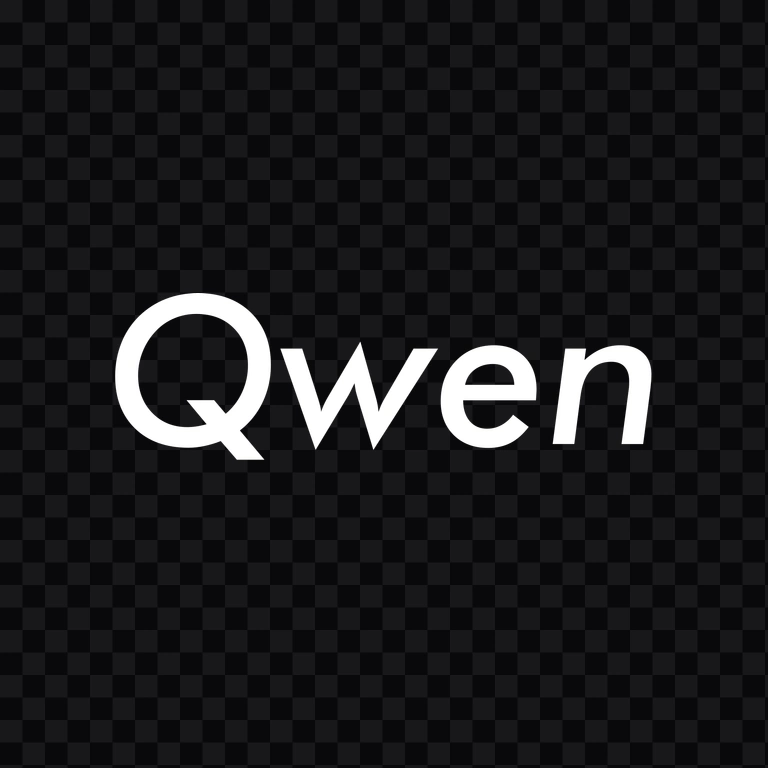 wordmark Qwen AI putih PNG