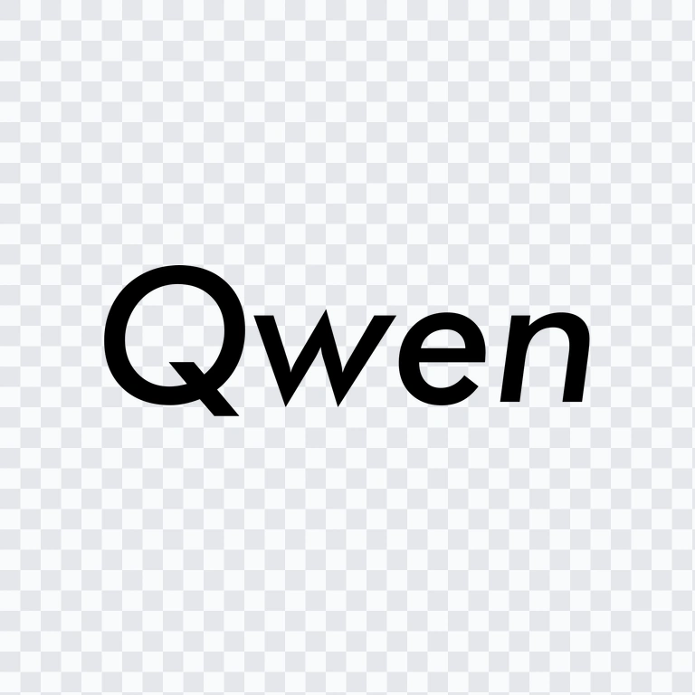 wordmark Qwen AI hitam PNG