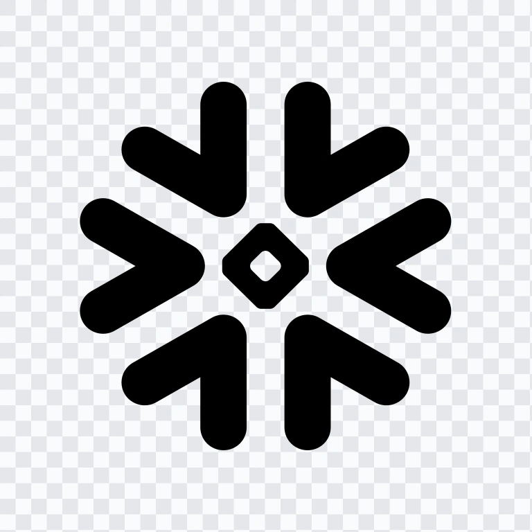 Snowflake black icon SVG