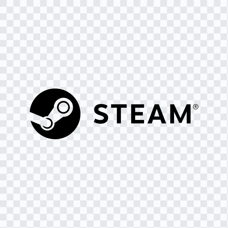 Steam black logo SVG