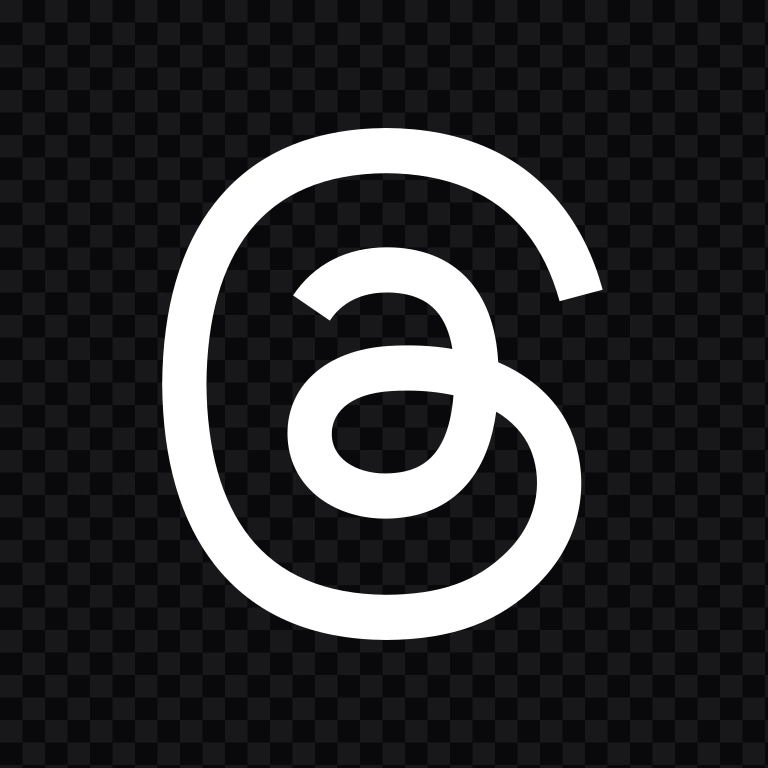 Threads white logo PNG